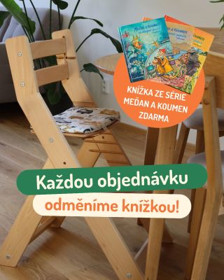 Objednáte židli – a pohádka je na cestě taky! 📚 Ke každé objednávce vám přibalíme pohádku Meďan a Koumen – s věnováním a...